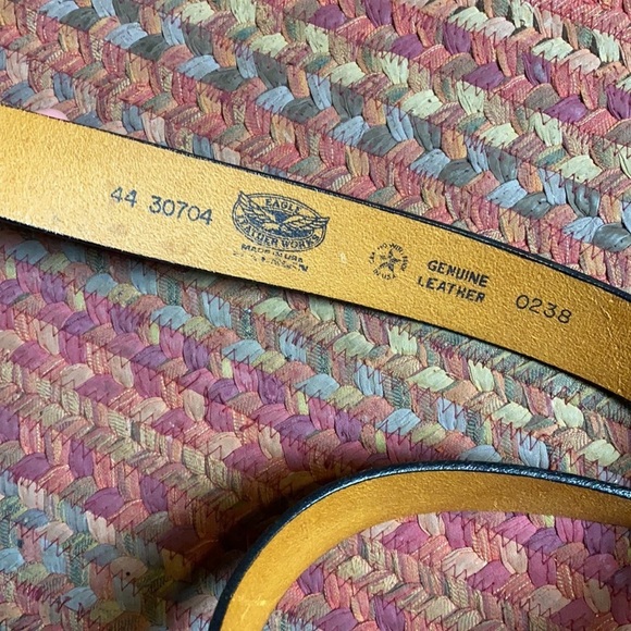 VINTAGE TOOLED LEATHER PAINTED EAGLE BELT - Picture 2 of 5